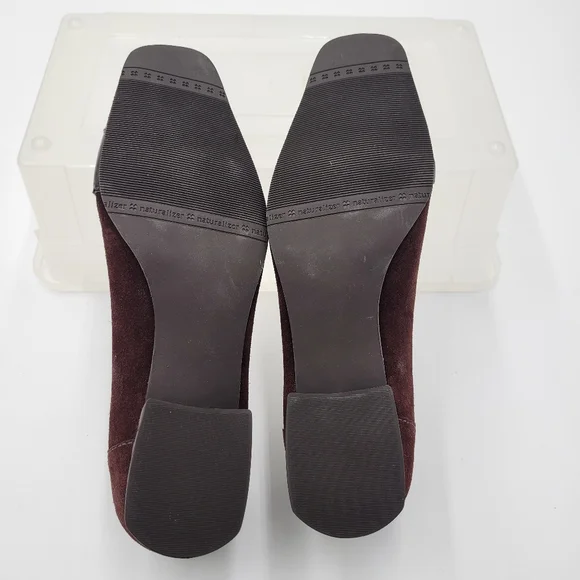 Naturalizer Brown Suede/Leather Pumps Low Block Heels Size 7 - Picture 5 of 7